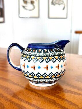 Handmade Polish Pottery UNIKAT Limited Edition Signature Piece Creamer